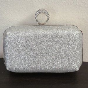 Silver Glitter Mini Clutch Purse